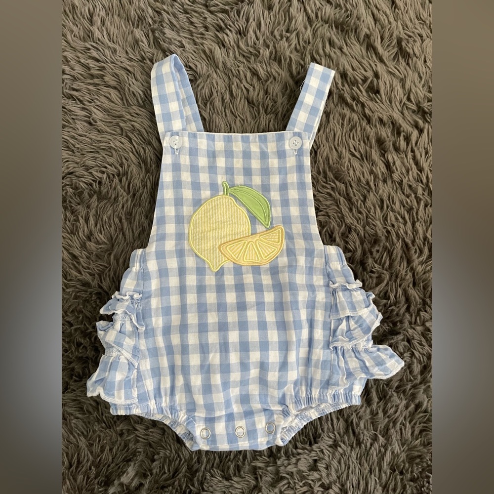 Stitchy Fish 3 month lemon onesie